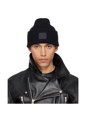 Acne Studios Black Wool Face Logo Beanie