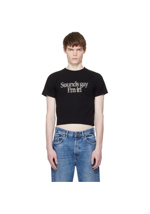 Carne Bollente Black 'Sounds Gay, I'm In Baby!' T-shirt