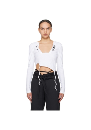 Ottolinger White Asymmetric Long Sleeve T-Shirt