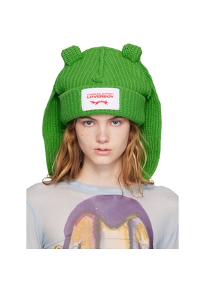 Charles Jeffrey LOVERBOY Green Chunky Rabbit Beanie