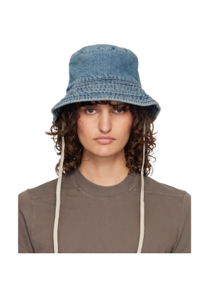 Rick Owens DRKSHDW Blue Temple Gilligan Denim Bucket Hat