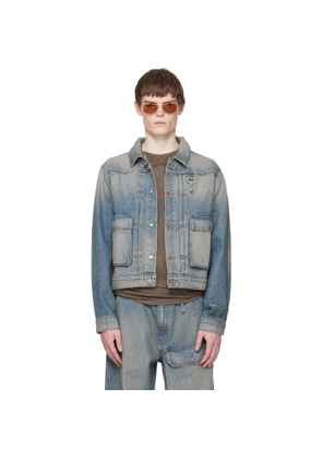 Reese Cooper Blue Washed Trucker Denim Jacket