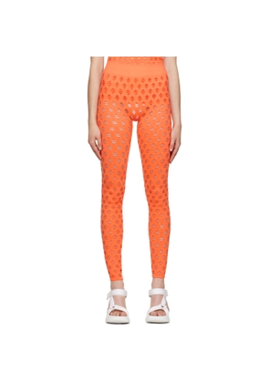 Maisie Wilen Orange Perforated Leggings