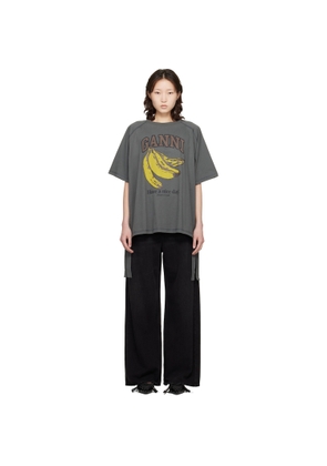 GANNI Gray Banana T-shirt
