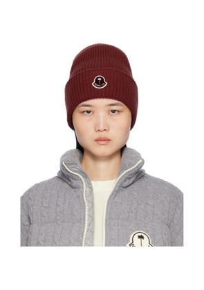 Moncler Genius Moncler x Palm Angels Burgundy Logo Beanie