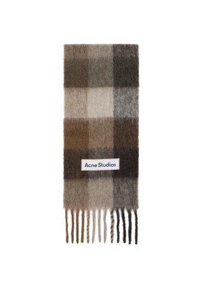 Acne Studios Brown & White Mohair Checked Scarf