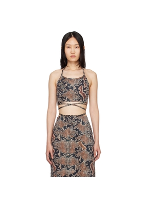 Atlein Black Snake Print Tank Top