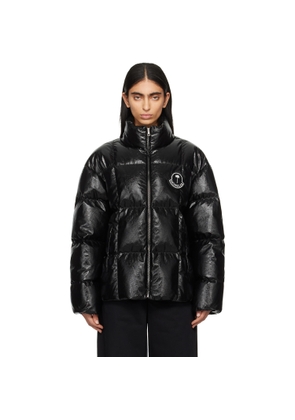 Moncler Genius Moncler x Palm Angels Black Simoon Faux-Leather Down Jacket
