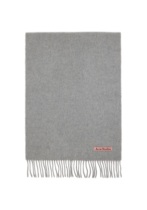 Acne Studios Gray Narrow Fringe Wool Scarf