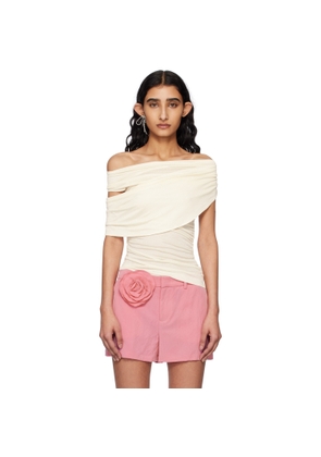 Blumarine Off-White Jersey Sablé Blouse