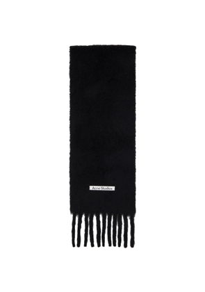 Acne Studios Black Mohair Logo Scarf