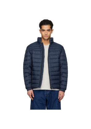 BOSS Navy Water-Repellent Mixed Quilting Jacket