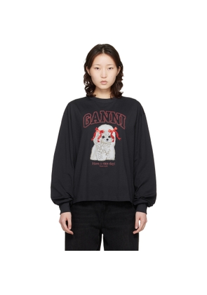 GANNI Black Poodle Longsleeve T-shirt