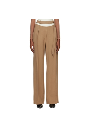 Mugler Tan Fluid Trousers