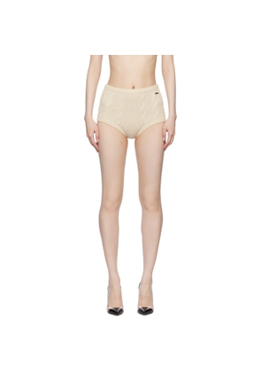 Blumarine Off-White Braid Cable Knit Shorts