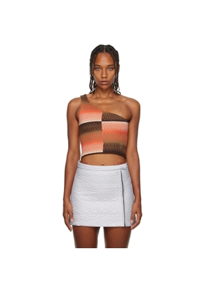 OK Orange One Shoulder Tank Top