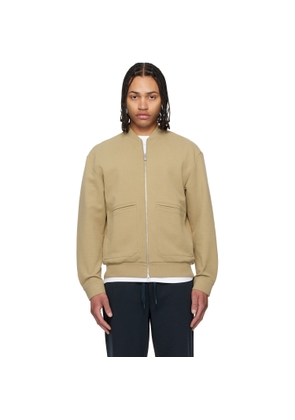 BOSS Beige Zip-Up Peach Cotton Blend Bomber Jacket