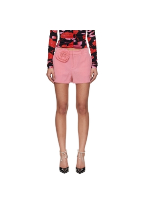 Blumarine Pink Fluid Gabardine Rose Shorts