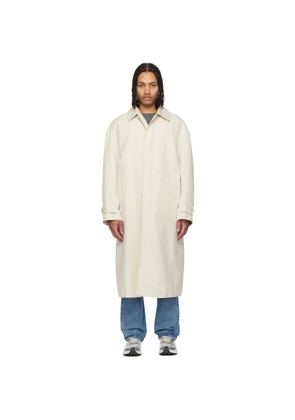 BOSS Off-White Water-Repellent Concealed Closure Coat
