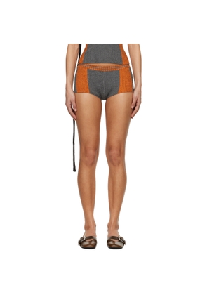 Ottolinger Orange & Gray Textured Knit Team Shorts