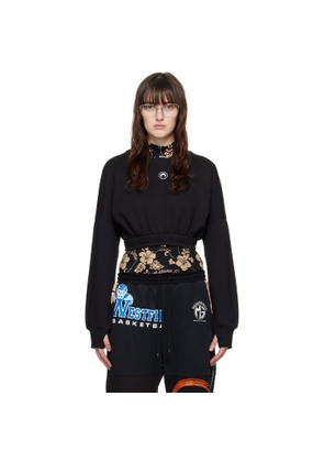 Marine Serre Black Cropped Sweatshirt