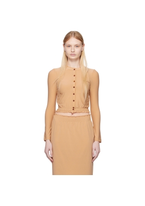 SHUSHU/TONG Beige Elastic Fitted Cardigan