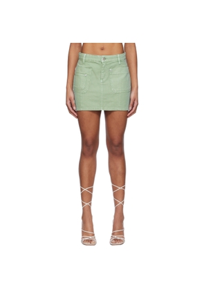 Blumarine Green Five-Pocket Miniskirt