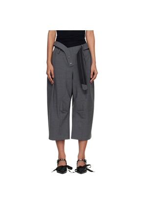 Ottolinger Gray Strapped Baggy Suit Shorts