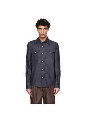 A.P.C. Navy Western Denim Shirt