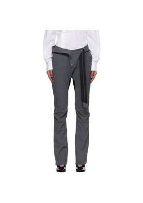Ottolinger Gray Slim Multiline Suit Trousers