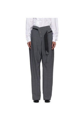 Ottolinger Gray Strapped Baggy Suit Trousers