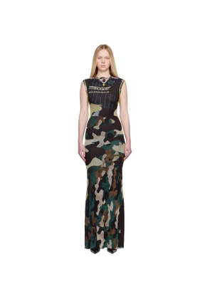 Ottolinger Multicolor Camo Mesh Maxi Dress