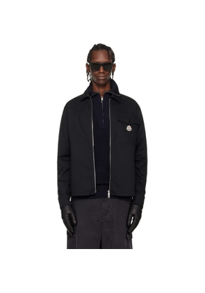 Moncler Black Cotton Blend Gabardine Shirt Jacket