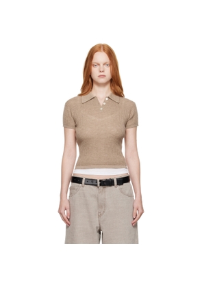Guest in Residence Taupe Shrunken Polo