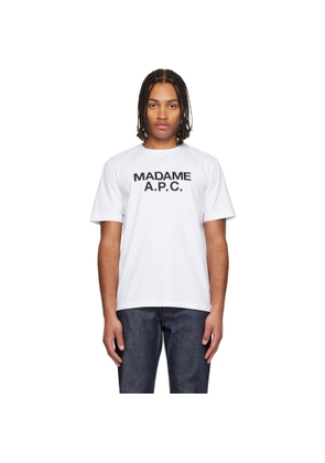 A.P.C. White 'Madame' T-shirt