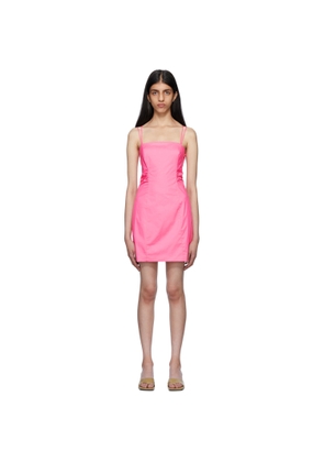 FRAME Pink Tie Back Minidress