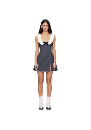 SHUSHU/TONG Gray Round Neck Sleeveless Minidress