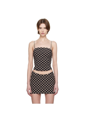 MISBHV Black Monogram Spaghetti Top