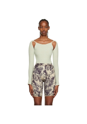 Rui Blue & Beige Cutout Bodysuit