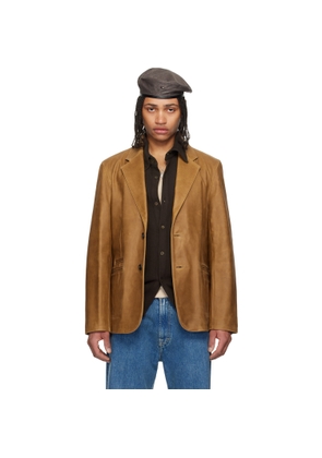 OUR LEGACY Tan Opening Leather Blazer
