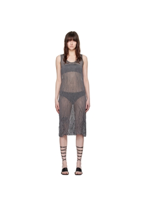 Filippa K Gray Crinkled Midi Dress