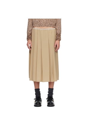 Moncler Beige Pleated Midi Skirt