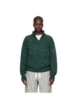 ERL Green Slit Neck Alpaca Polo