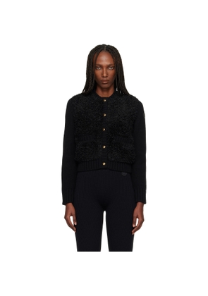 Moncler Black Paneled Down Cardigan