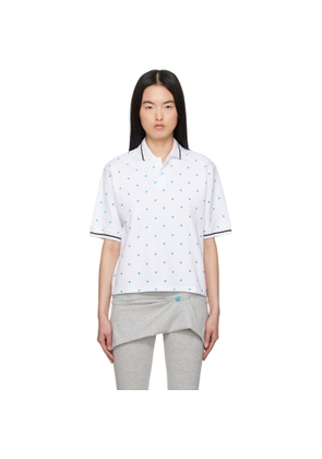 Ashley Williams White Polka-Dot Polo