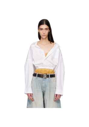 R13 White Crossover Bubble Shirt