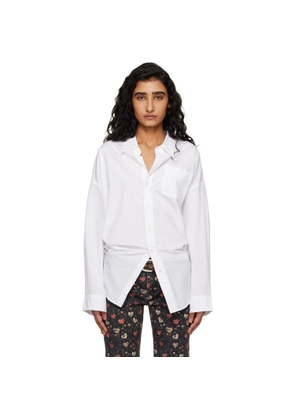 R13 White Drop Neck Oxford Shirt