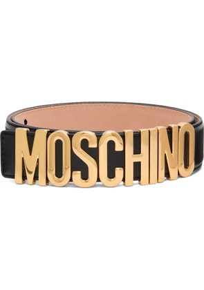 Moschino Black Logo Hardware Belt