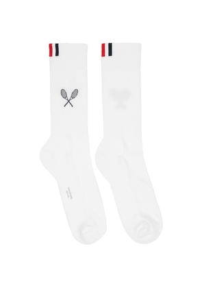 Thom Browne White Tennis Racquet Athletic Socks