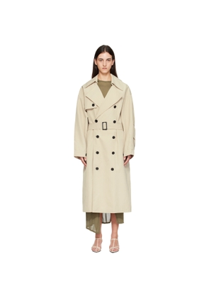 The Frankie Shop Beige Mavis Oversized Trench Coat